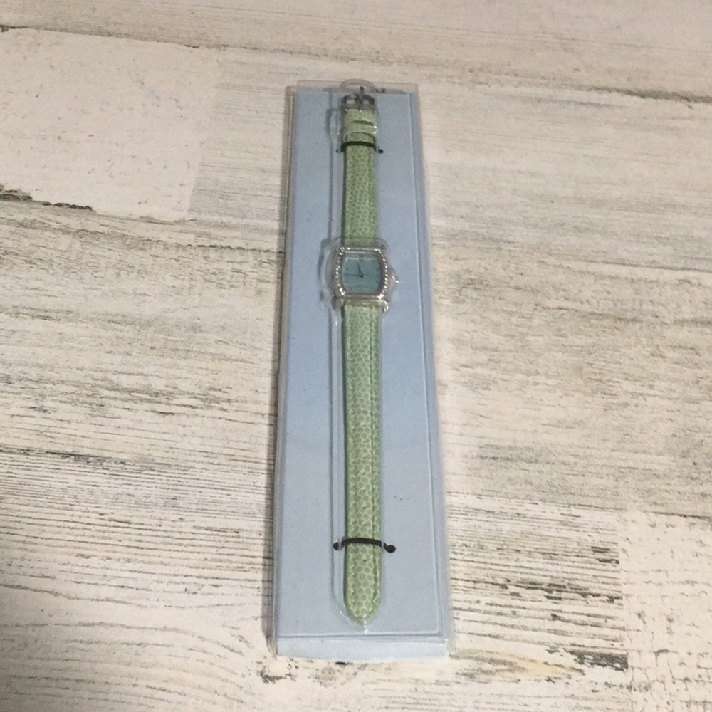Avon Fashion Color Textured Strap Quartz Watch Sea Foam Green texture 2001
